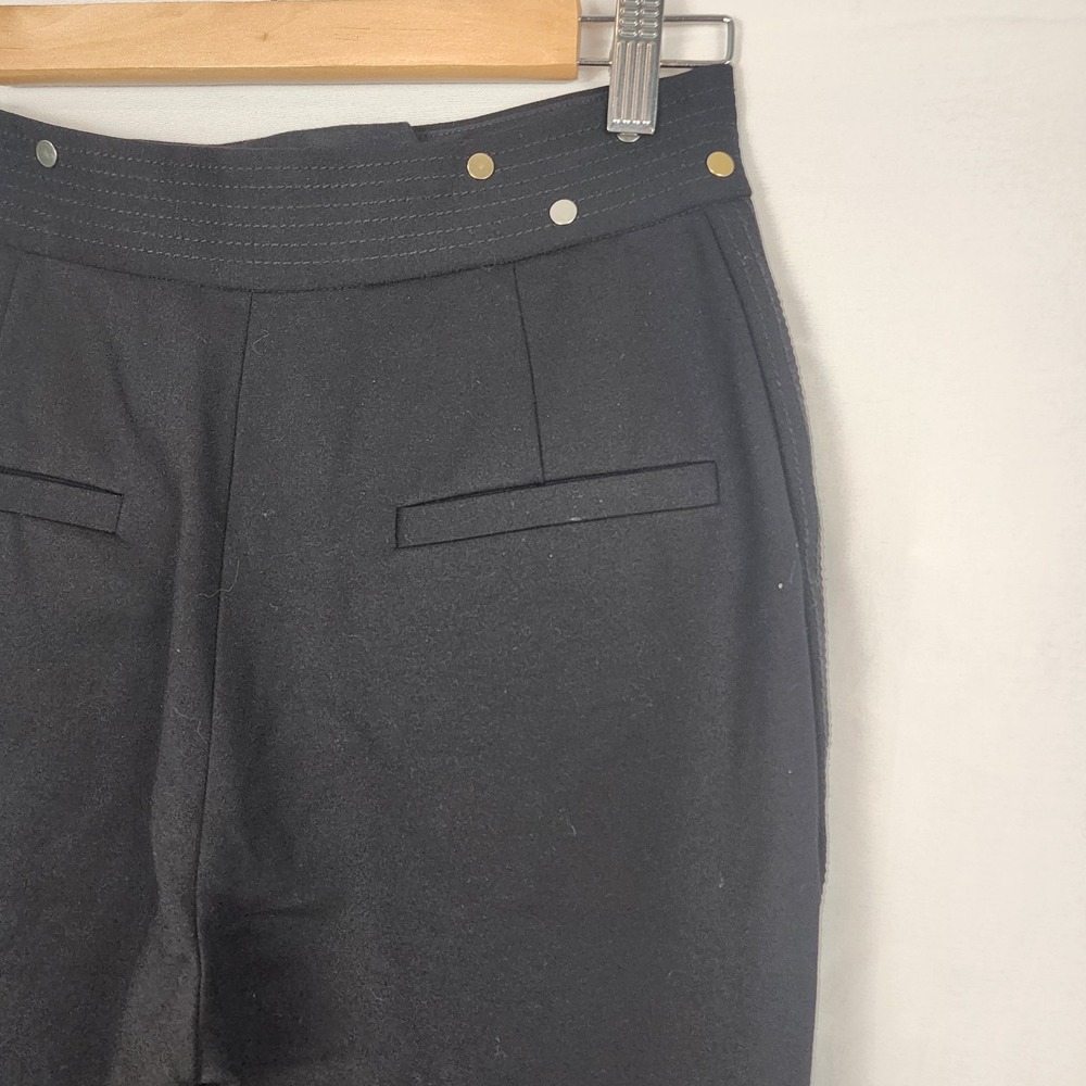 Sandro Paris Aurores Studded Black Cropped Stretch Pants Women's Size 38‎ - Picture 5 of 8